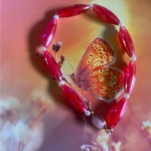 Elegant Red Beaded Bracelet